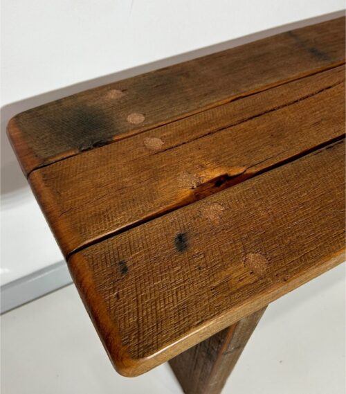 Recycled Hardwood Bench with Straight Legs – Timeless and Durable - Image 5