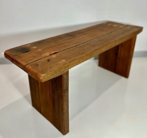 Recycled Hardwood Bench with Straight Legs – Timeless and Durable - Image 3