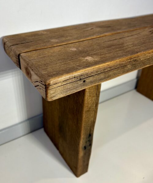 Small Sturdy Bench – Made with Recycled Wood and Straight Legs - Image 10