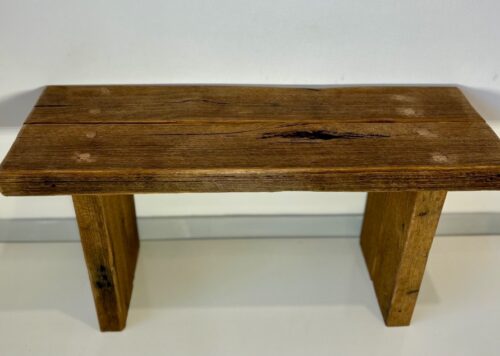 Small Sturdy Bench – Made with Recycled Wood and Straight Legs - Image 5