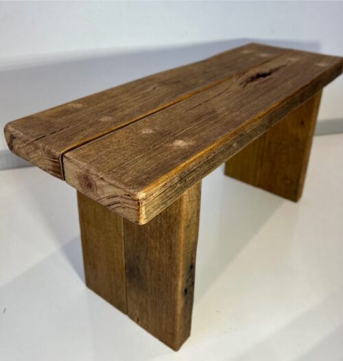 Small Sturdy Bench – Made with Recycled Wood and Straight Legs - Image 9