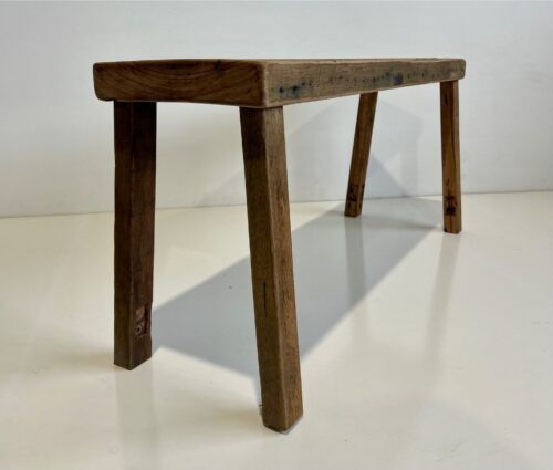 Recycled Hardwood Farmhouse Bench with Angled Legs (1000L x 270W x 450H) - Image 4