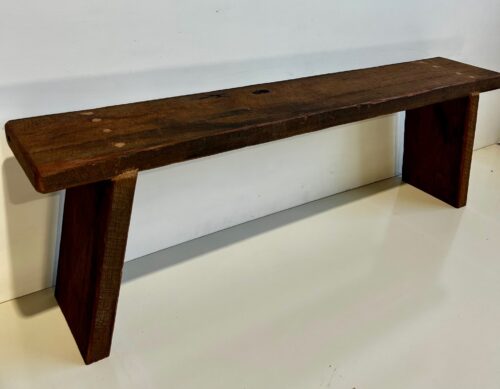 Angled-Leg Recycled Hardwood Bench (1400L x 240W x 450H) - Image 5