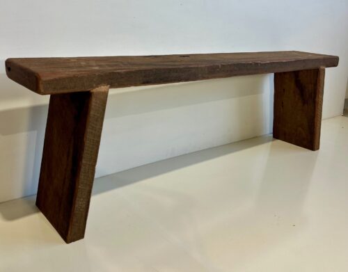 Angled-Leg Recycled Hardwood Bench (1400L x 240W x 450H) - Image 3