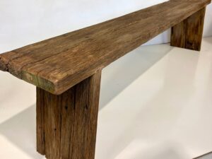 Handcrafted from wharf hardwood with angled legs - 1800 length